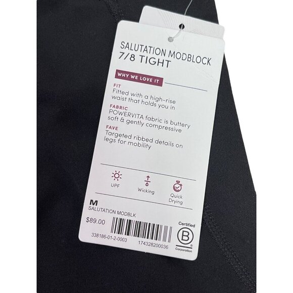 ATHLETA WOMEN'S SALUTATION MODBLOCK 7/8 TIGHT - Picture 3 of 6